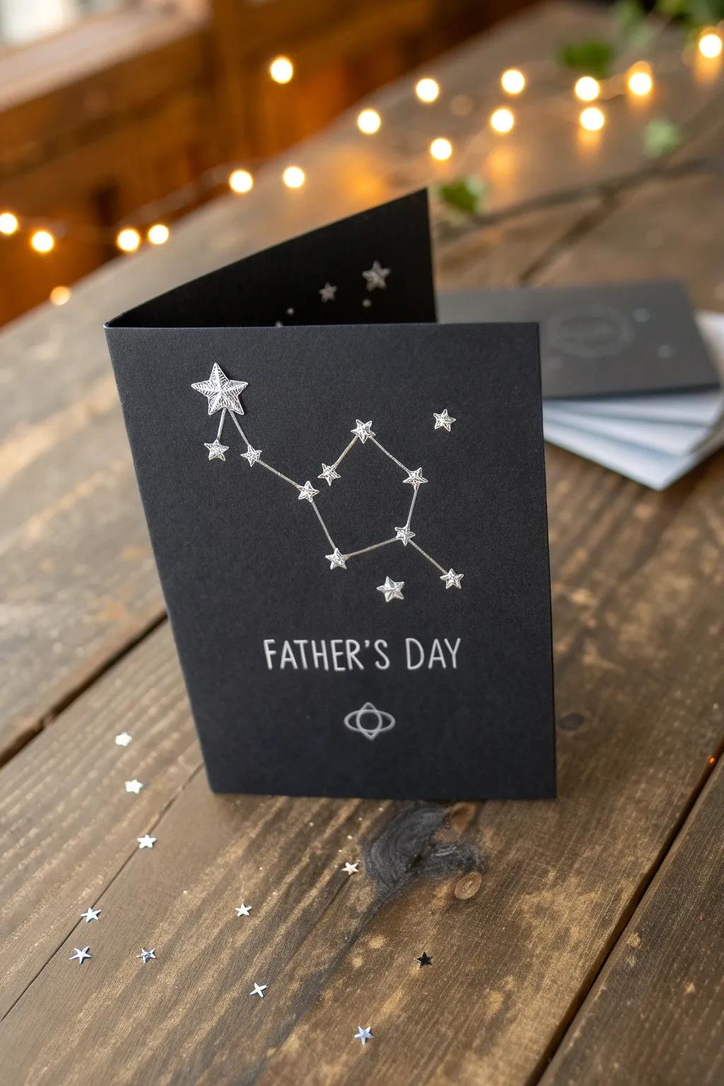 Celebrate Father's Day with a handcrafted constellation card, a tribute to the guiding star in your life.