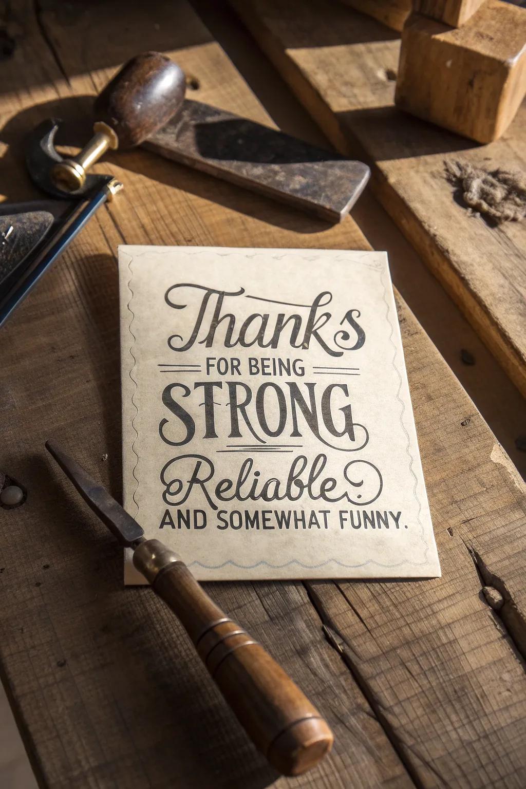 Celebrate the classic dad with a touch of humor and craftsmanship.