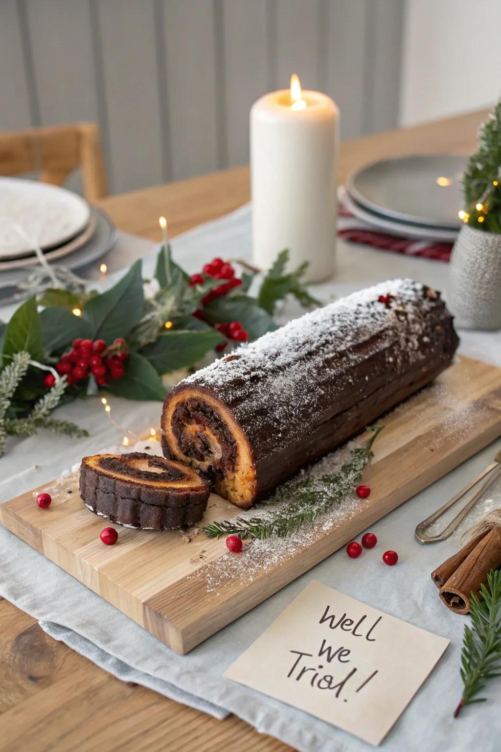 When holiday baking doesn't go as planned, embrace the humor with a charred yule log and a festive spirit! #HolidayMishaps
