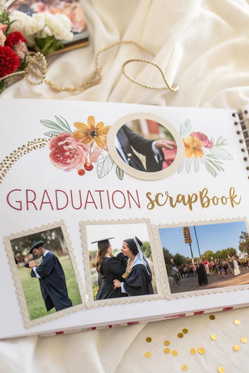 Capture your graduation memories with an artful scrapbook collage that tells your unique story.