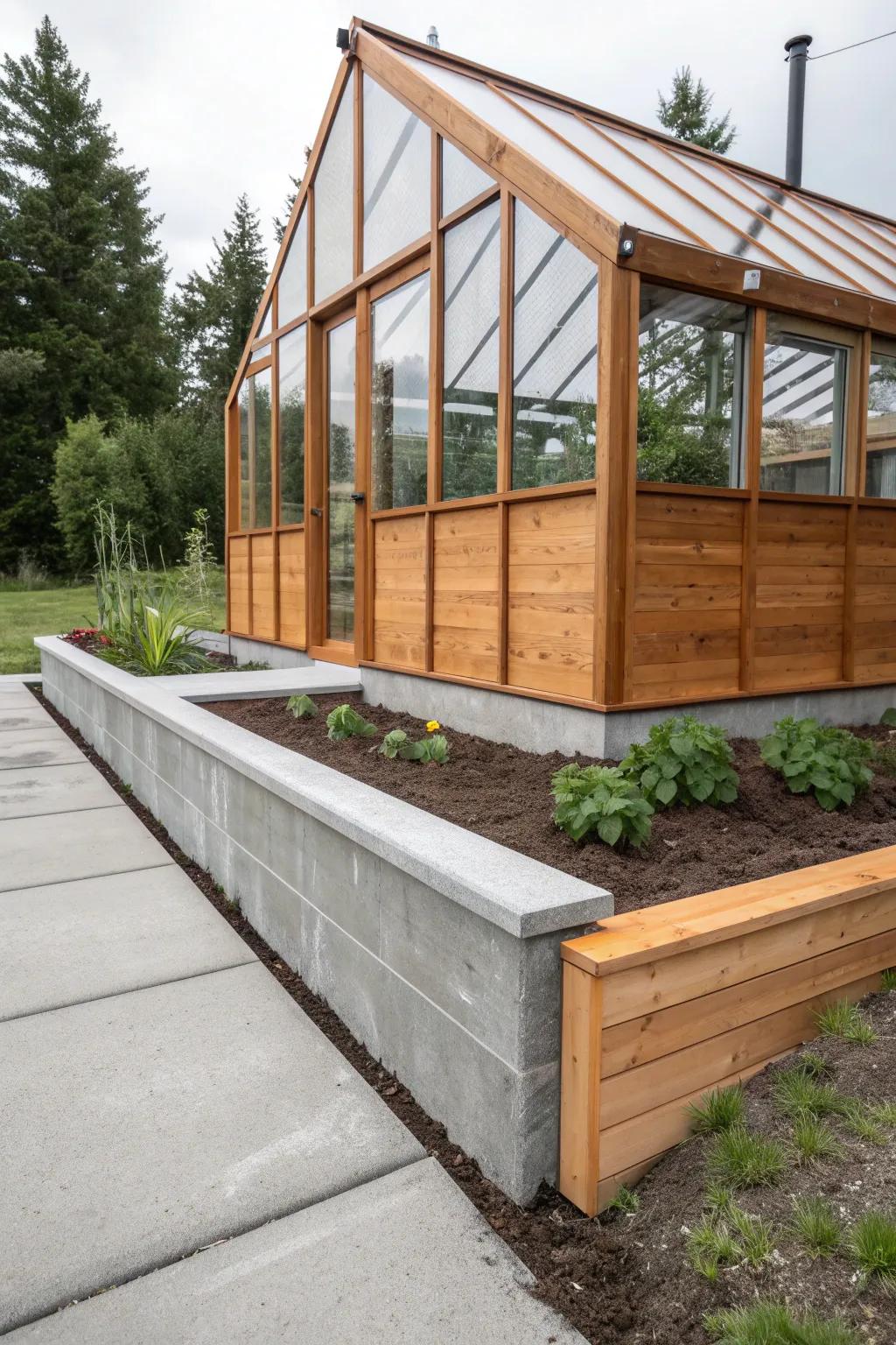 Discover the elegance of hybrid foundations: where the warmth of wood meets the strength of concrete!