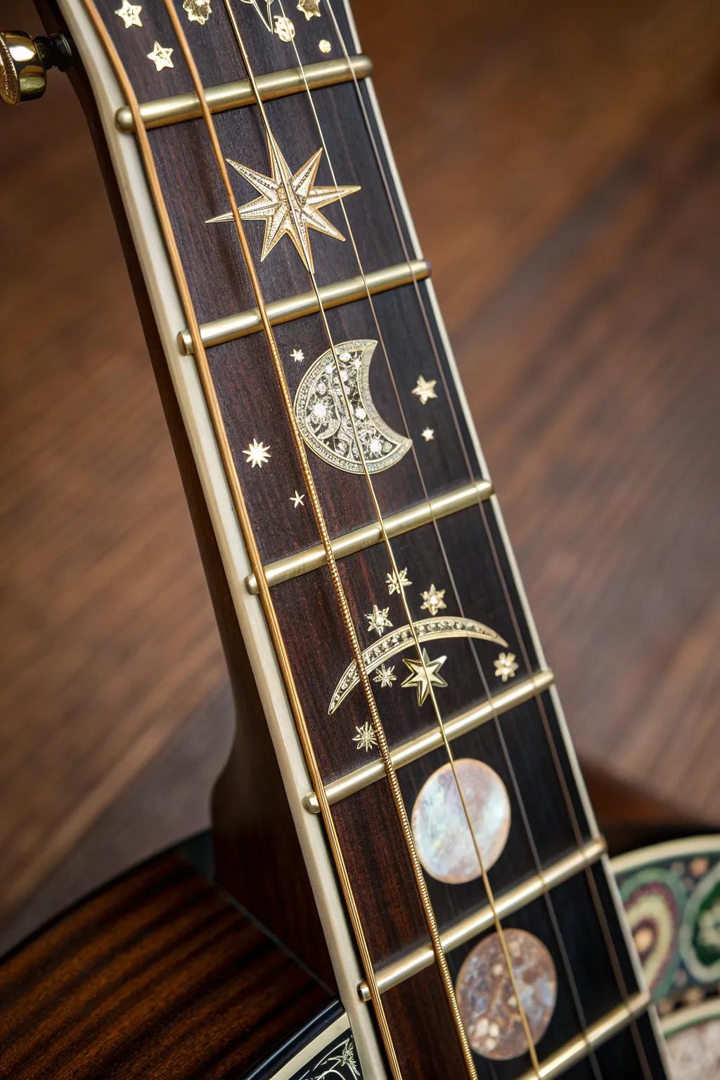 Hold a piece of the night sky with this celestial-themed guitar inlay.
