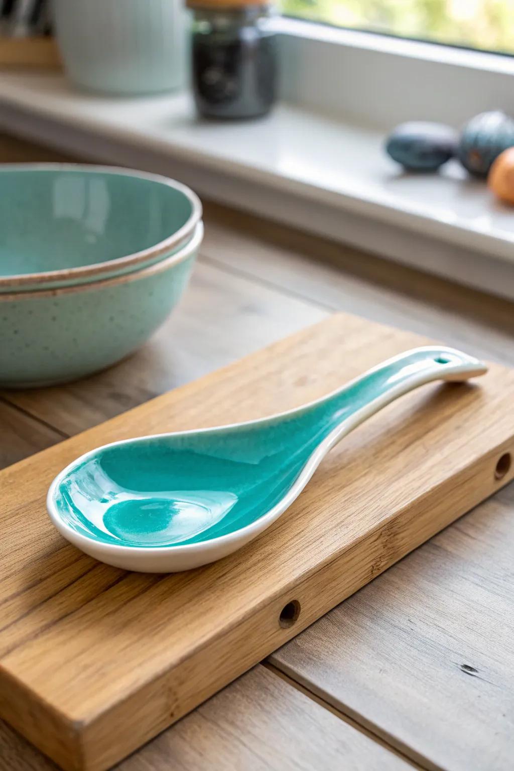 Elevate your kitchen's elegance with a splash of bold color. #HandcraftedBeauty