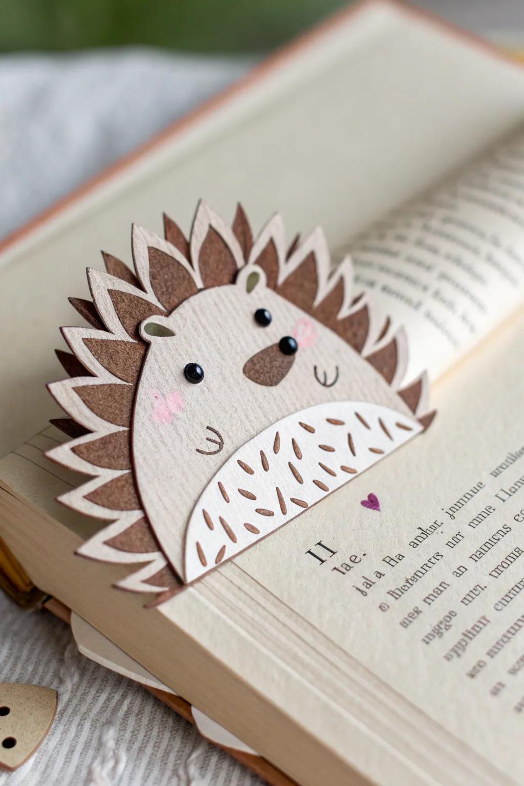 Add a touch of whimsy to your reading with this charming hedgehog corner bookmark, where minimalist design meets playful creativity.