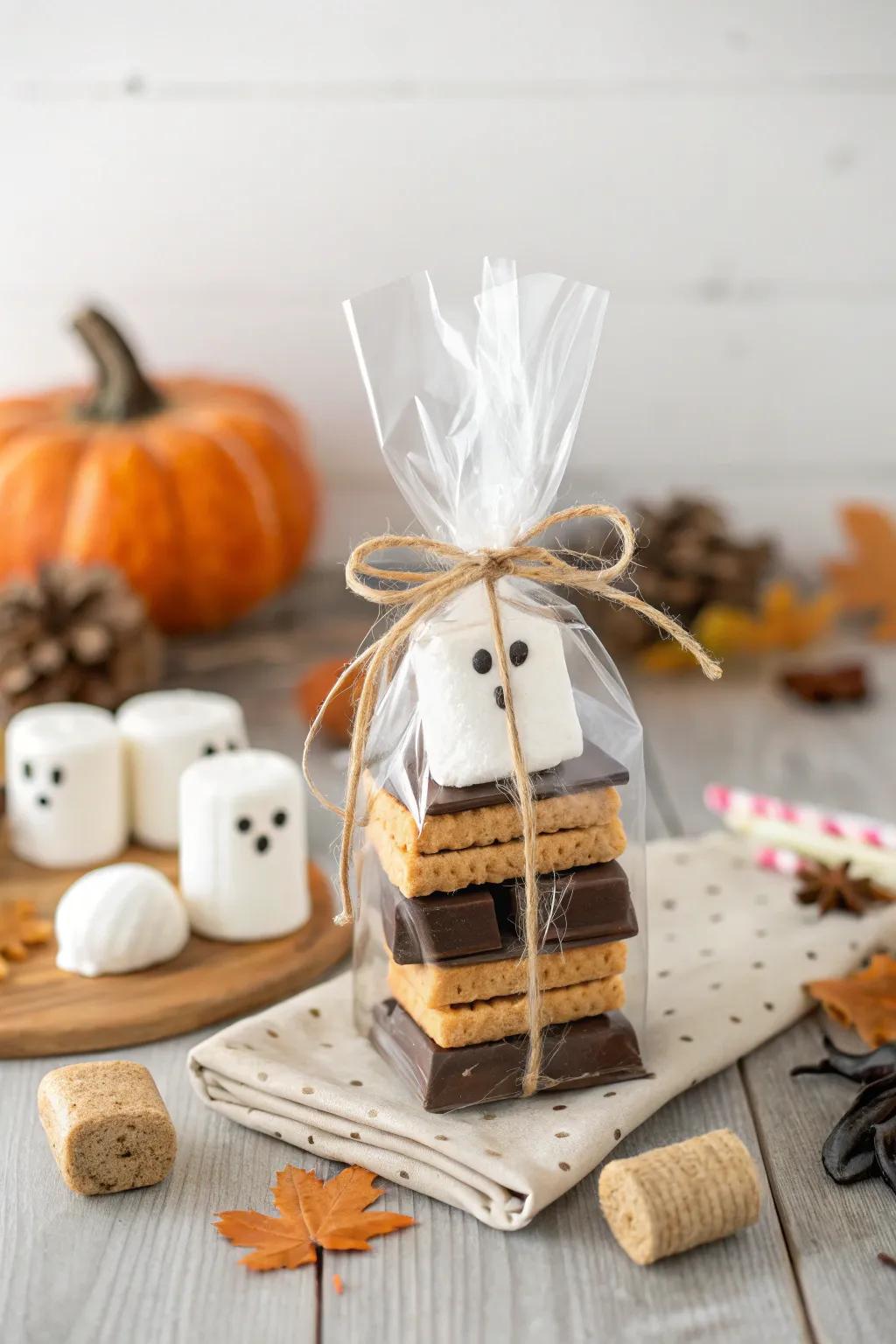 Elevate your Halloween treats with these enchanting Spooky S'more Kits – a perfect blend of minimalist charm and ghostly delight!