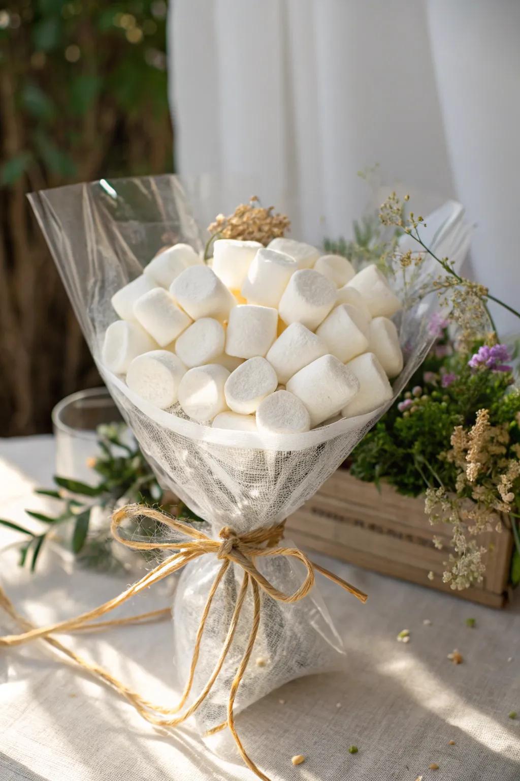 Delight in the simple joy of a mini marshmallow bouquet, the sweetest companion to your hot cocoa moments.
