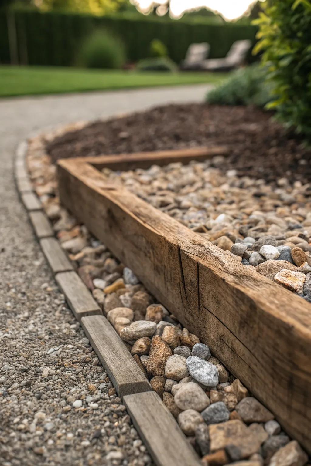 Craft Your Driveway with Rustic Elegance: Reclaimed Wood Edging Ideas