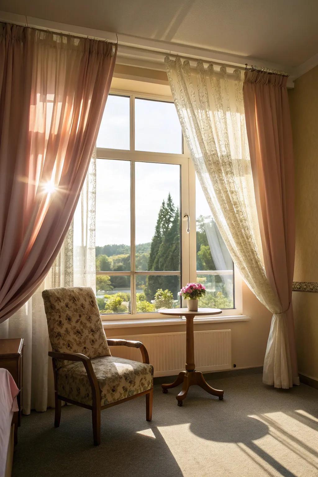 Window treatments that enhance light and privacy.