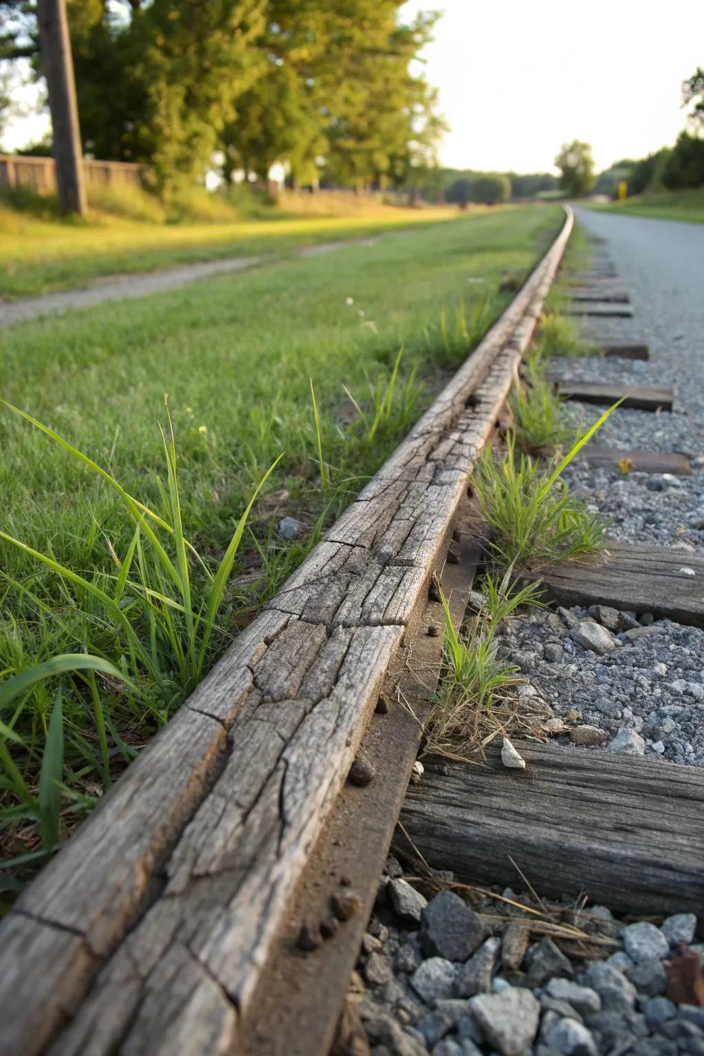 Rediscover rustic charm with railroad ties — a timeless edge for your driveway.