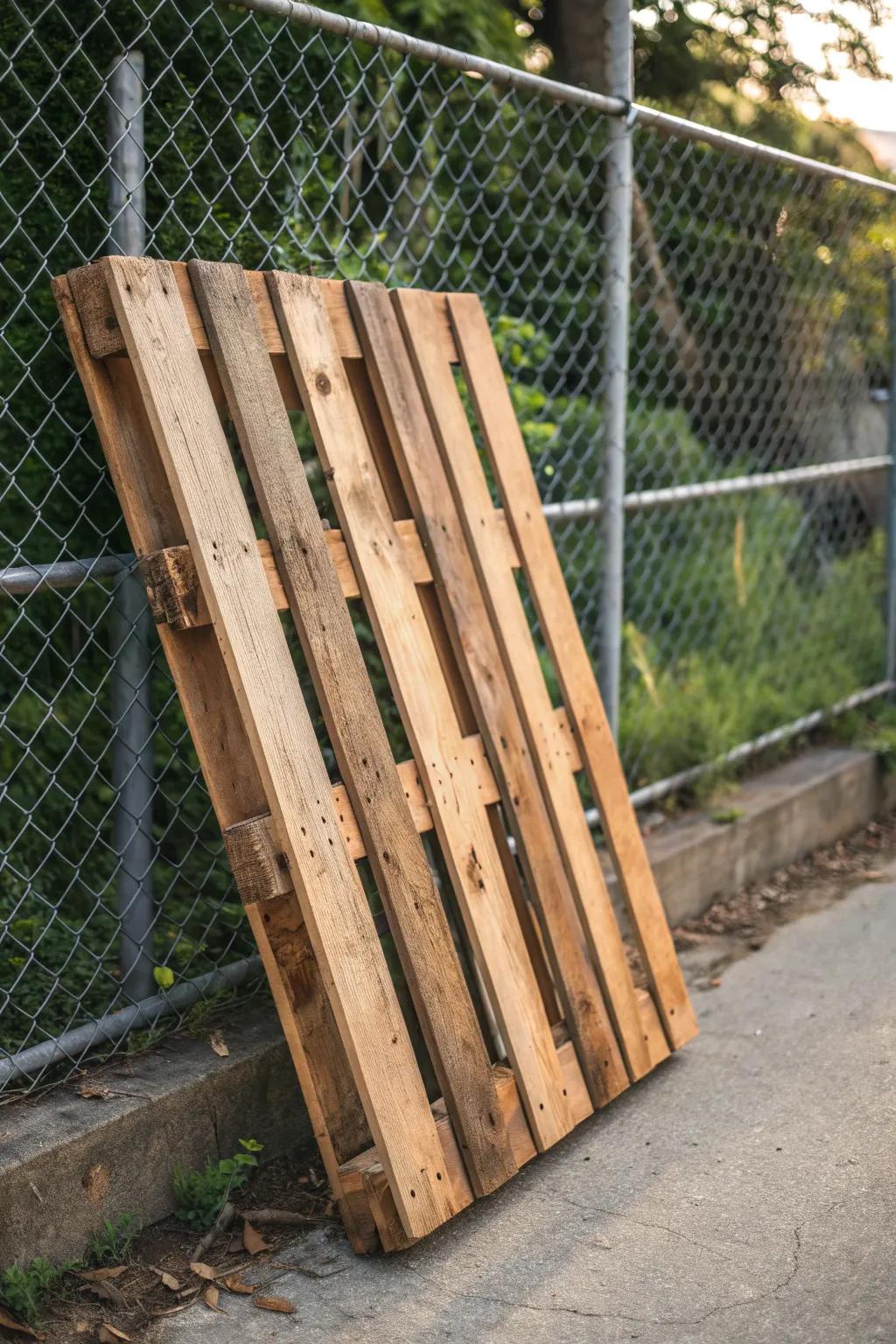 Transform your space with rustic charm: Upcycle with wood pallets for an eco-friendly fence upgrade.