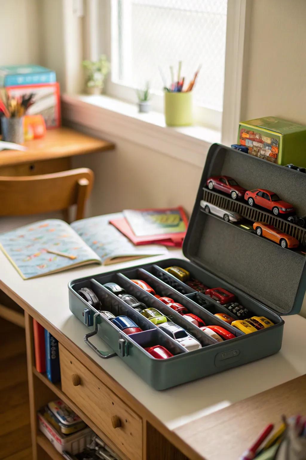 Tackle boxes provide portable and organized storage.