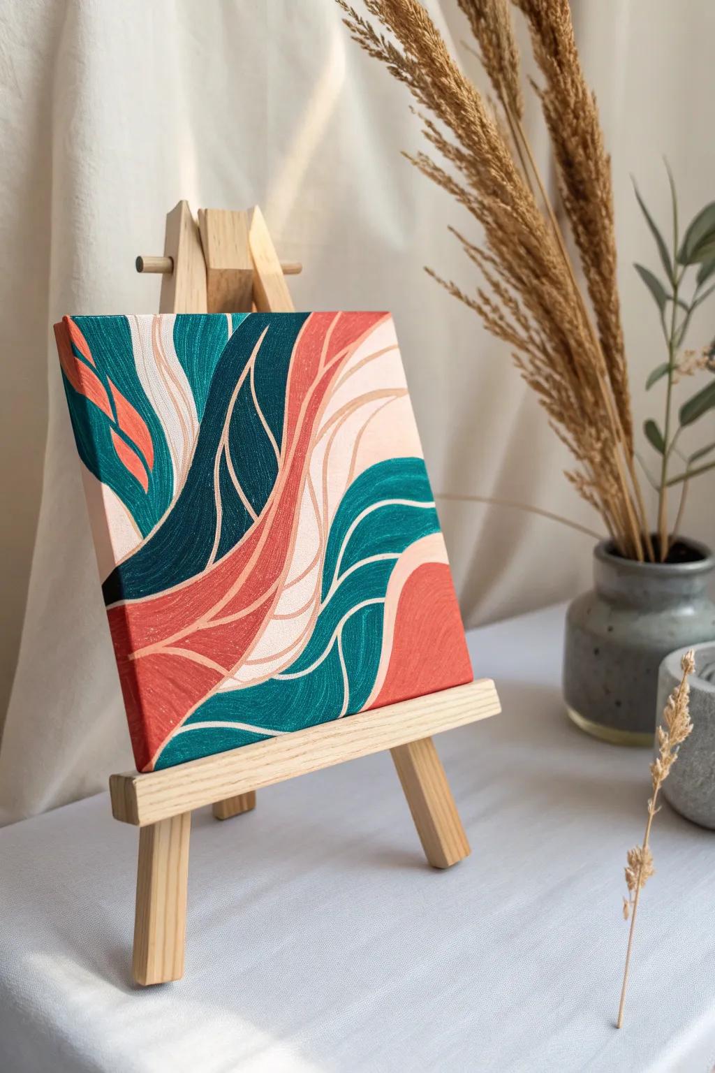 Elevate your sister's space with this stunning last-minute DIY abstract art gift. 🎨✨