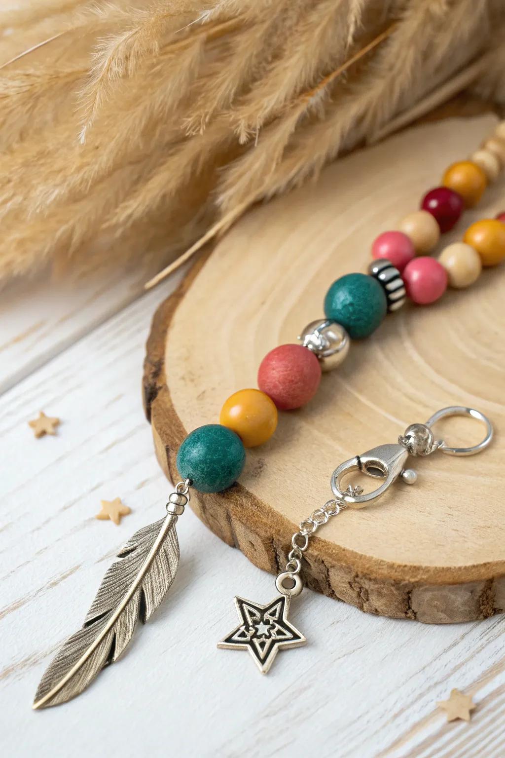 Add a touch of charm and color to your keys with this beautiful DIY beaded keychain!