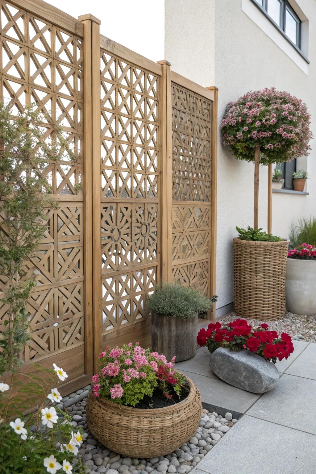 Elevate your outdoor space with eco-friendly composite lattice—where durability meets natural beauty.