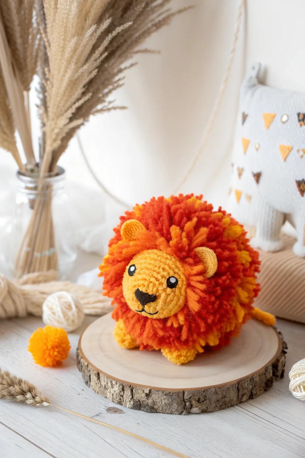 Unleash your creativity with this charming pom pom lion, a perfect blend of playfulness and Scandinavian minimalism!