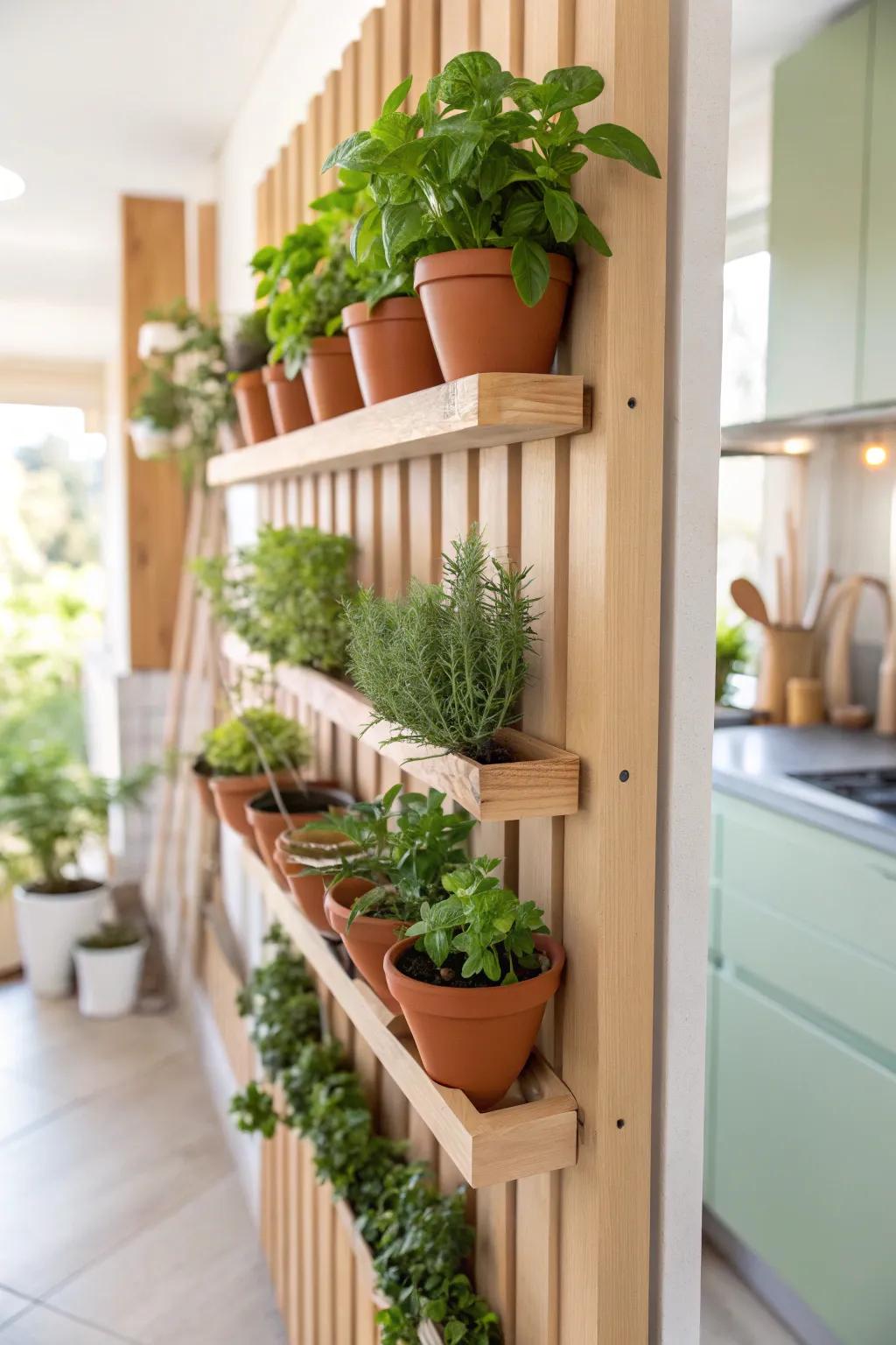Transform your fence into a culinary canvas with a vertical herb garden—a blend of simplicity and vibrant beauty. #HerbGarden #ScandinavianStyle