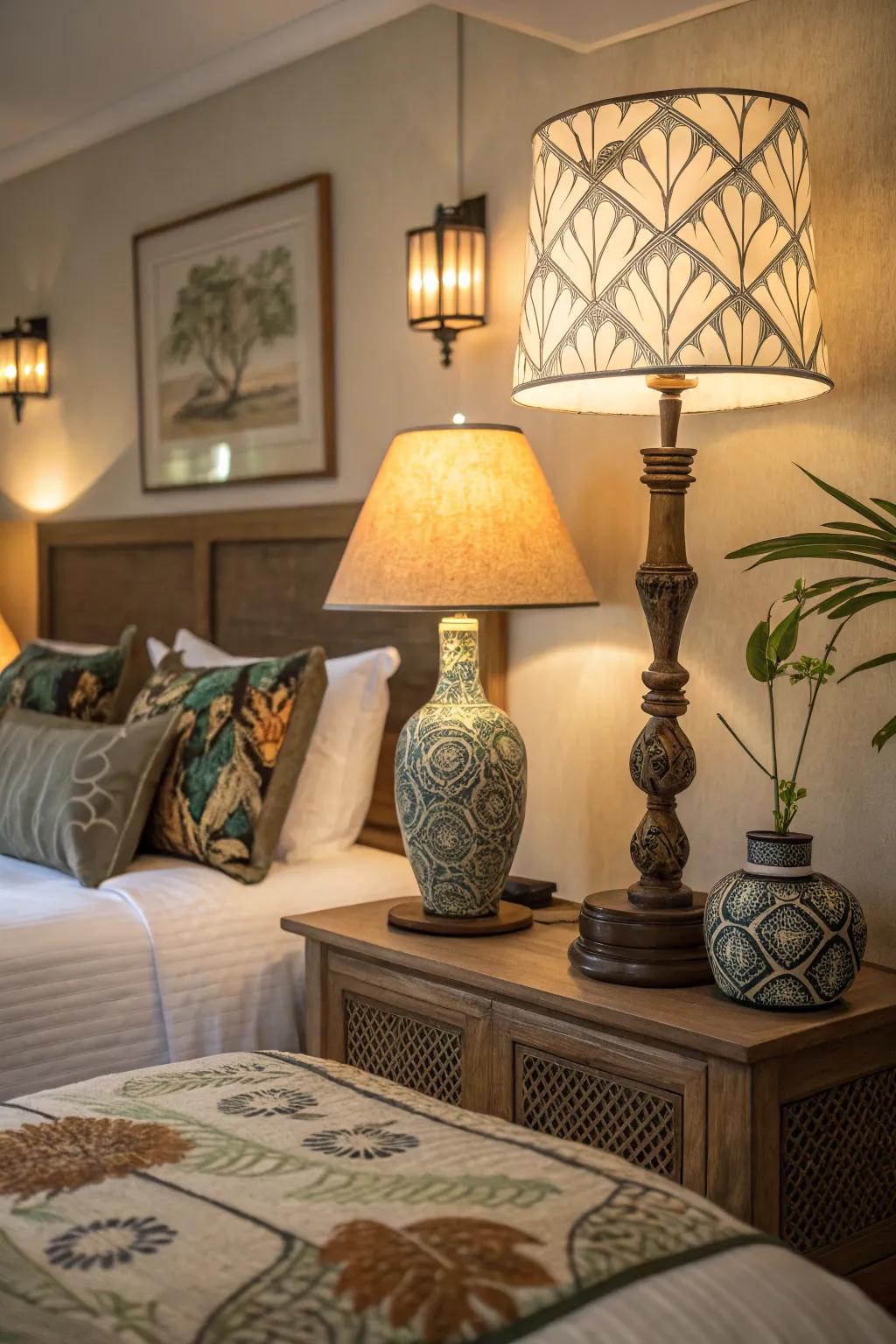 Accent lighting adds warmth and charm to this guest bedroom.