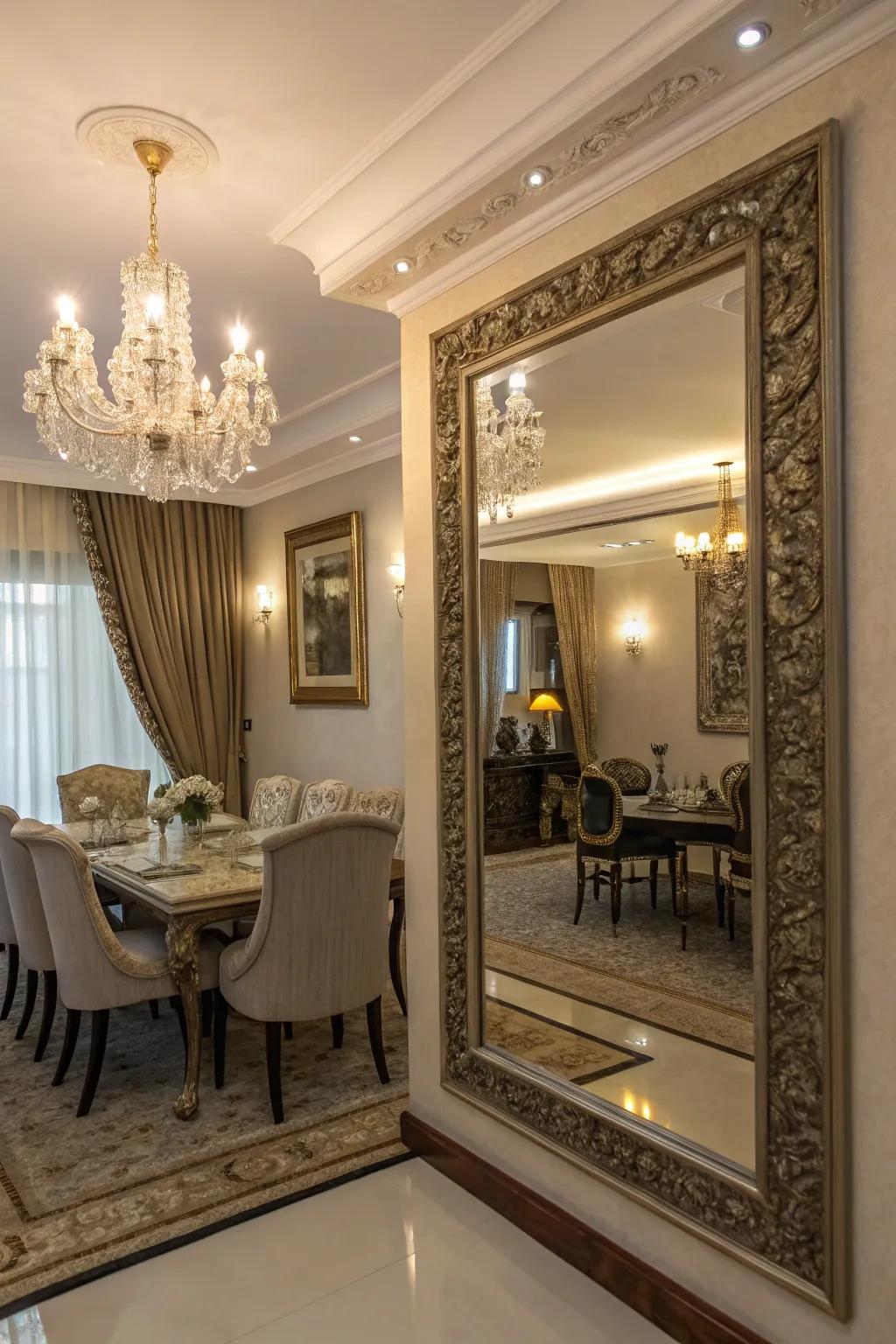 Mirrors enhance light and space.