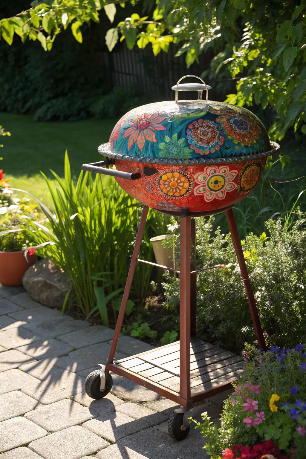 Transform your old grill into a vibrant garden centerpiece that exudes creativity and craftsmanship.