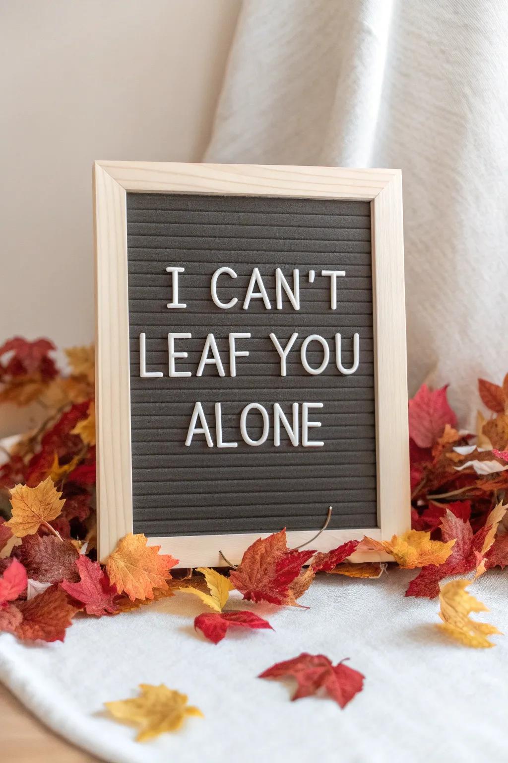 Add a playful touch to your decor with a charming November message that can't be leafed alone!