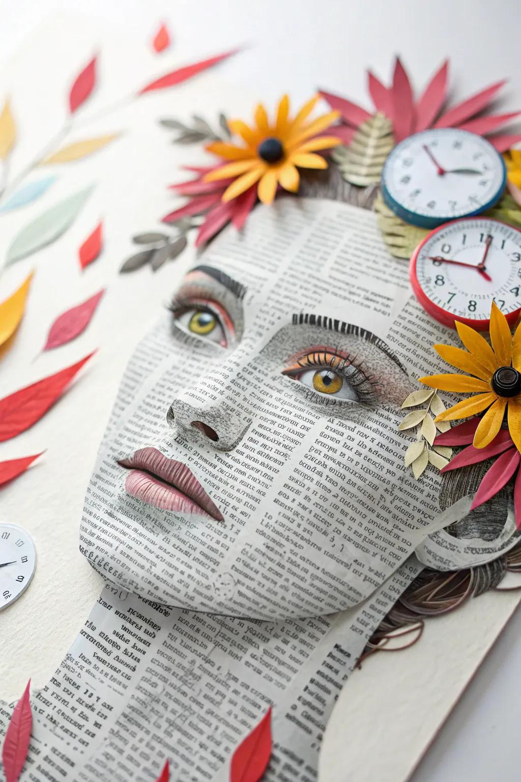 Crafting Dreams: A Whimsical Paper Collage Portrait