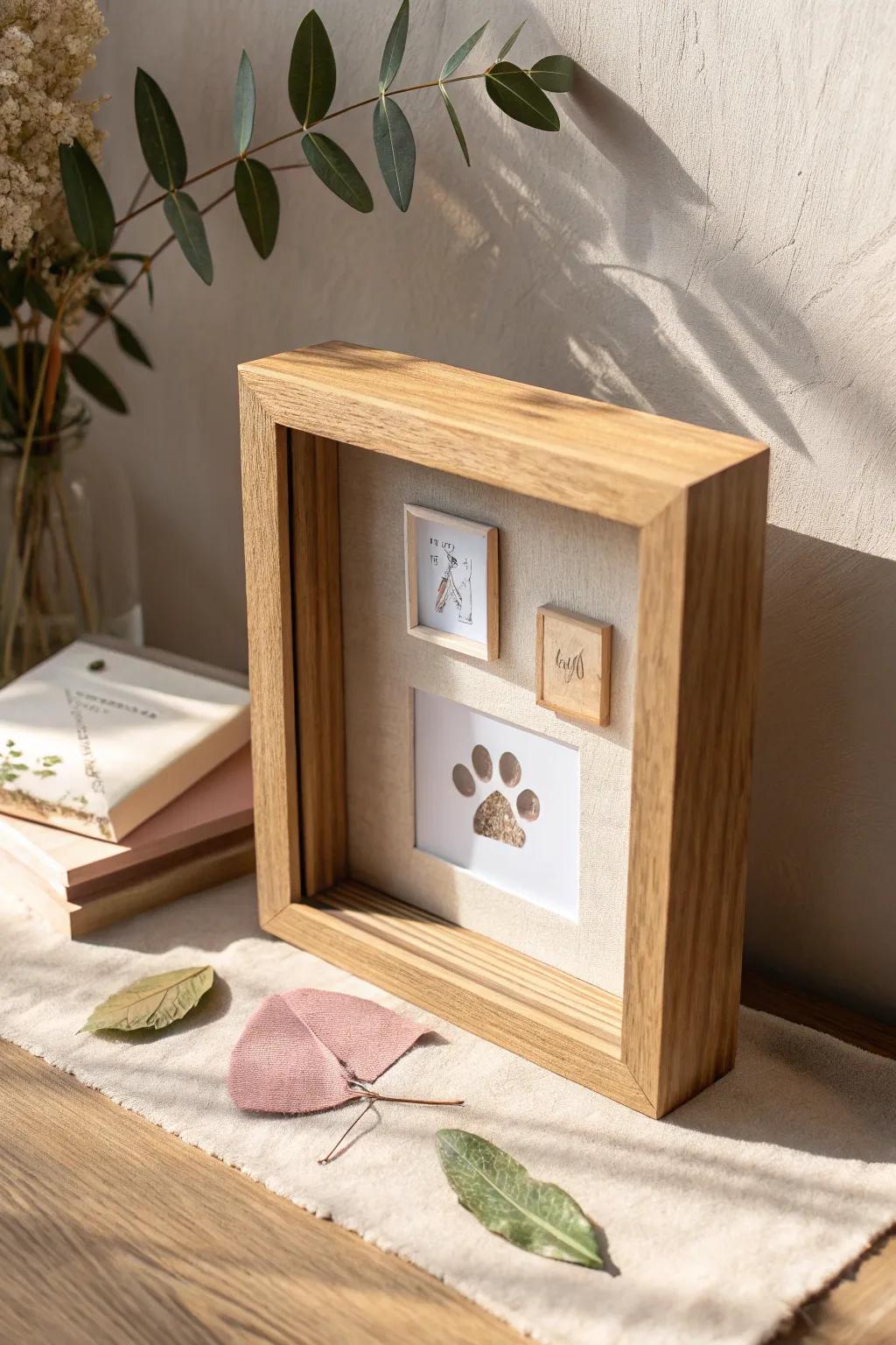 Crafting memories with elegance: Discover the perfect shadow box frame for your cherished pet keepsakes.