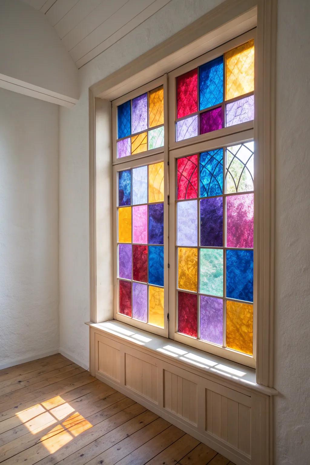 Brighten your space with DIY tissue paper stained glass, where vibrant colors meet minimalist charm.