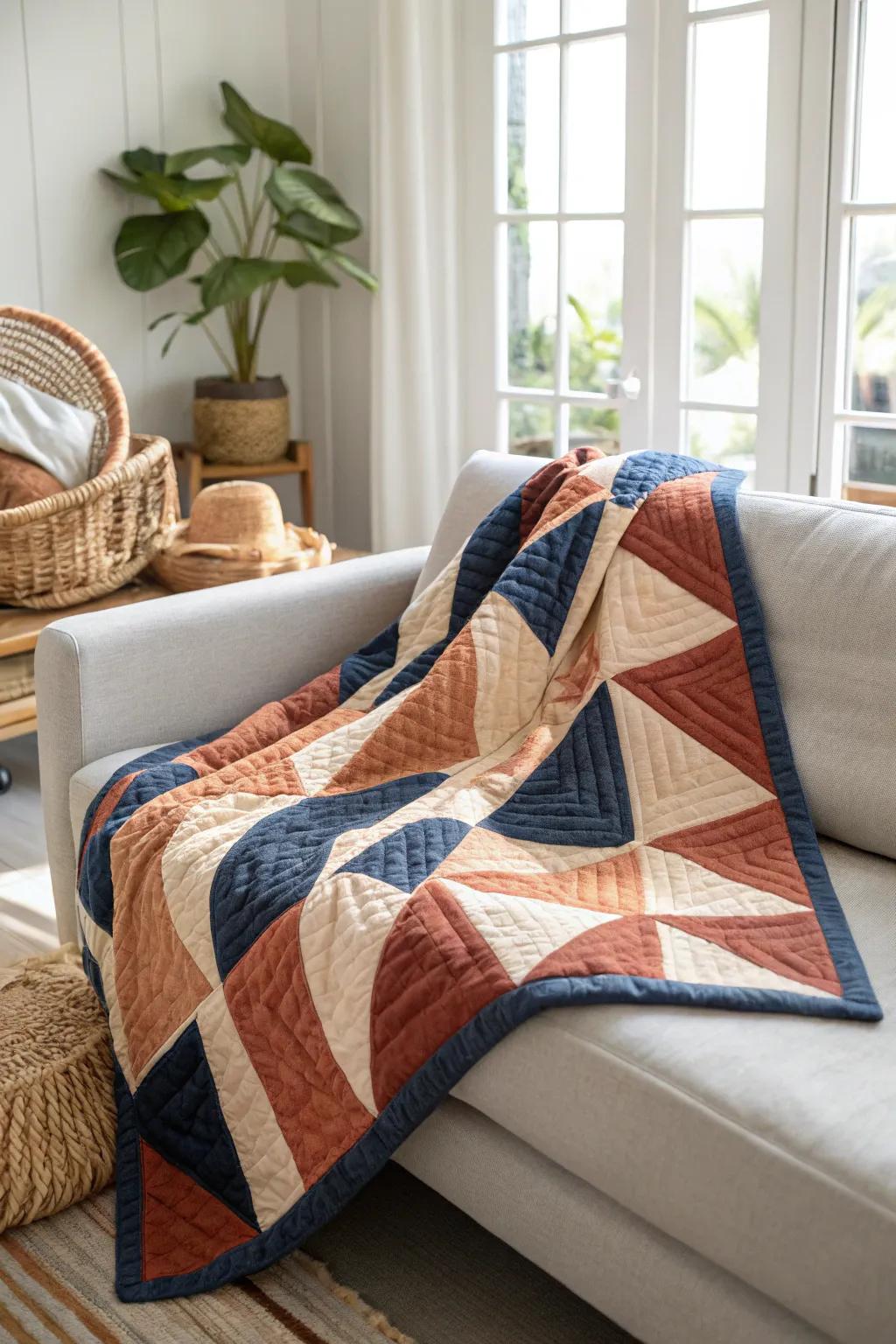 Wrap yourself in everyday comfort with a quilt that marries minimalist elegance and boho warmth.