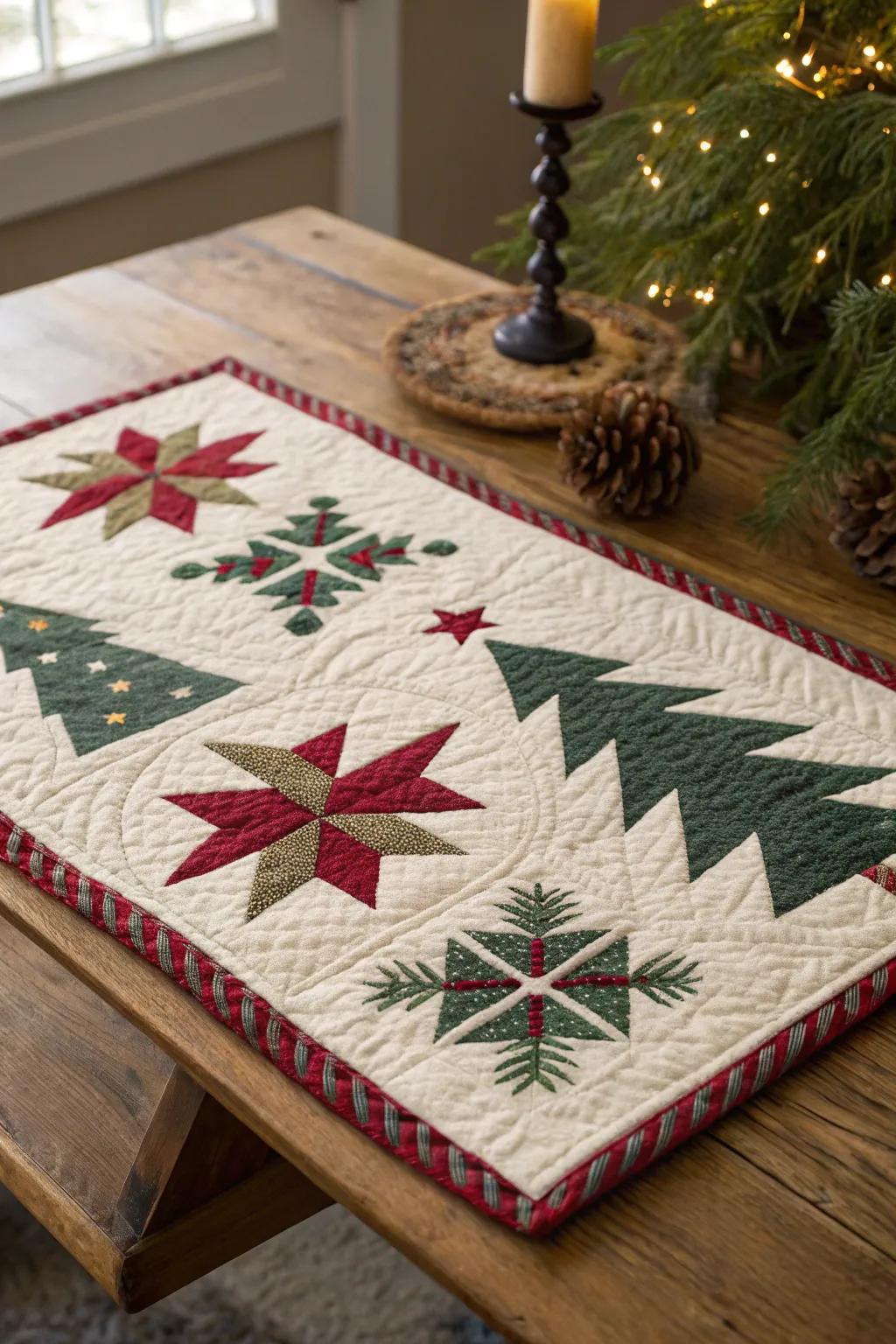 Transform your holiday table with this stunning quilted placemat, where Scandinavian simplicity meets boho charm.
