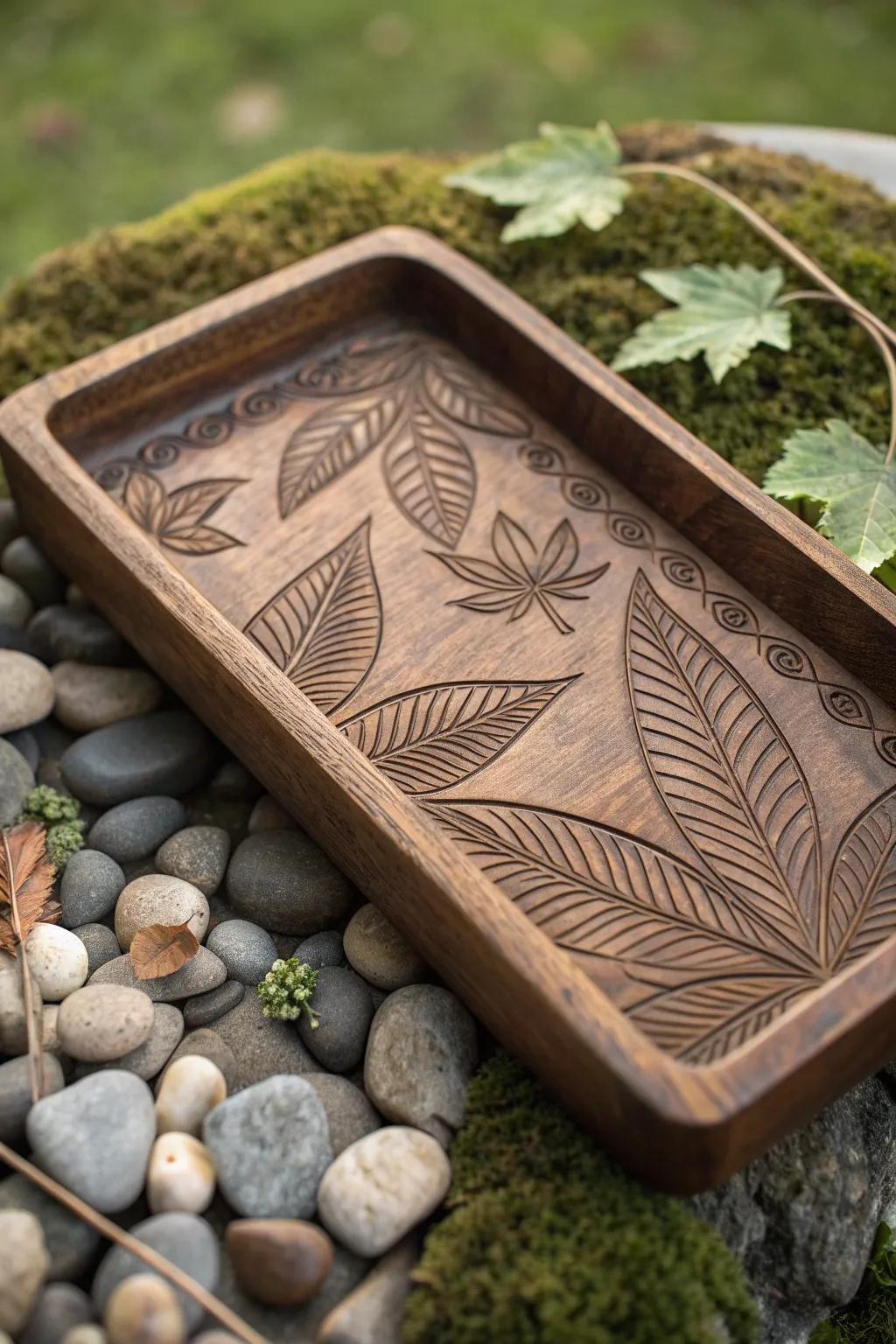 Embrace serenity with a nature-inspired rolling tray, where craftsmanship meets the calming beauty of the outdoors.