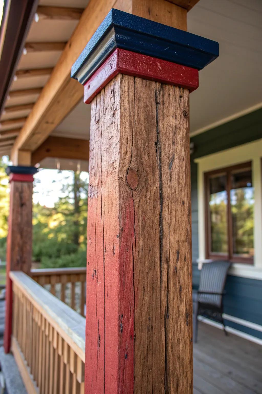 Elevate your porch with the bold allure of contrasting colors and fine craftsmanship.