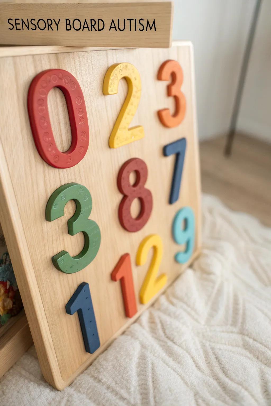Bring joy and learning together with this vibrant wooden number play board, perfect for little hands to explore and count.