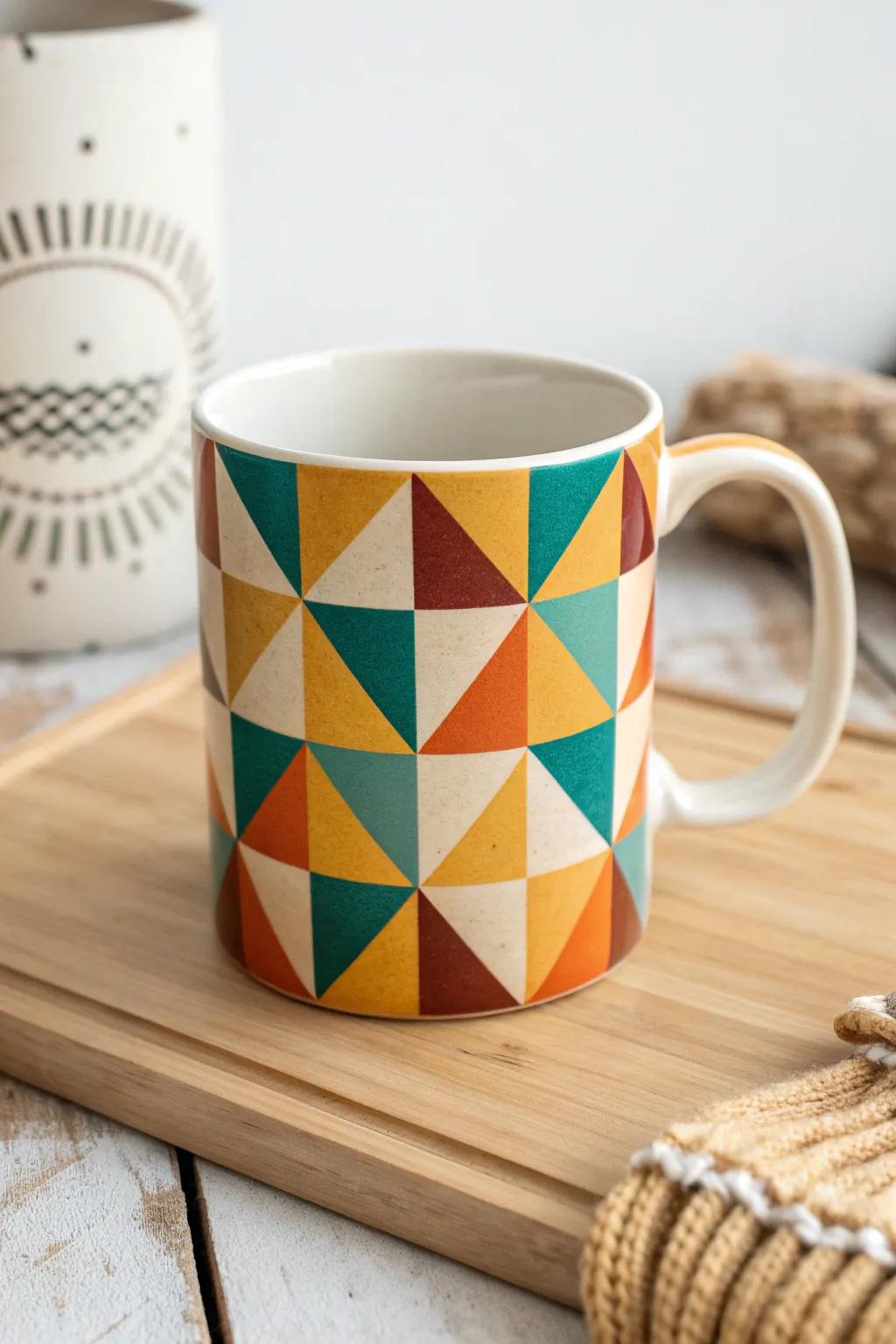 Elevate your coffee break with a touch of retro charm and vibrant style.