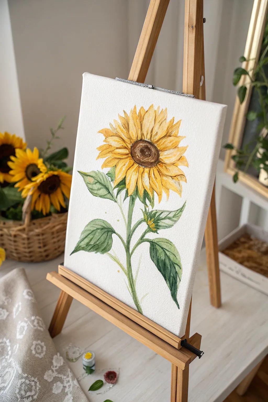 Unveil the magic of watercolor resist with a stunning sunflower masterpiece.
