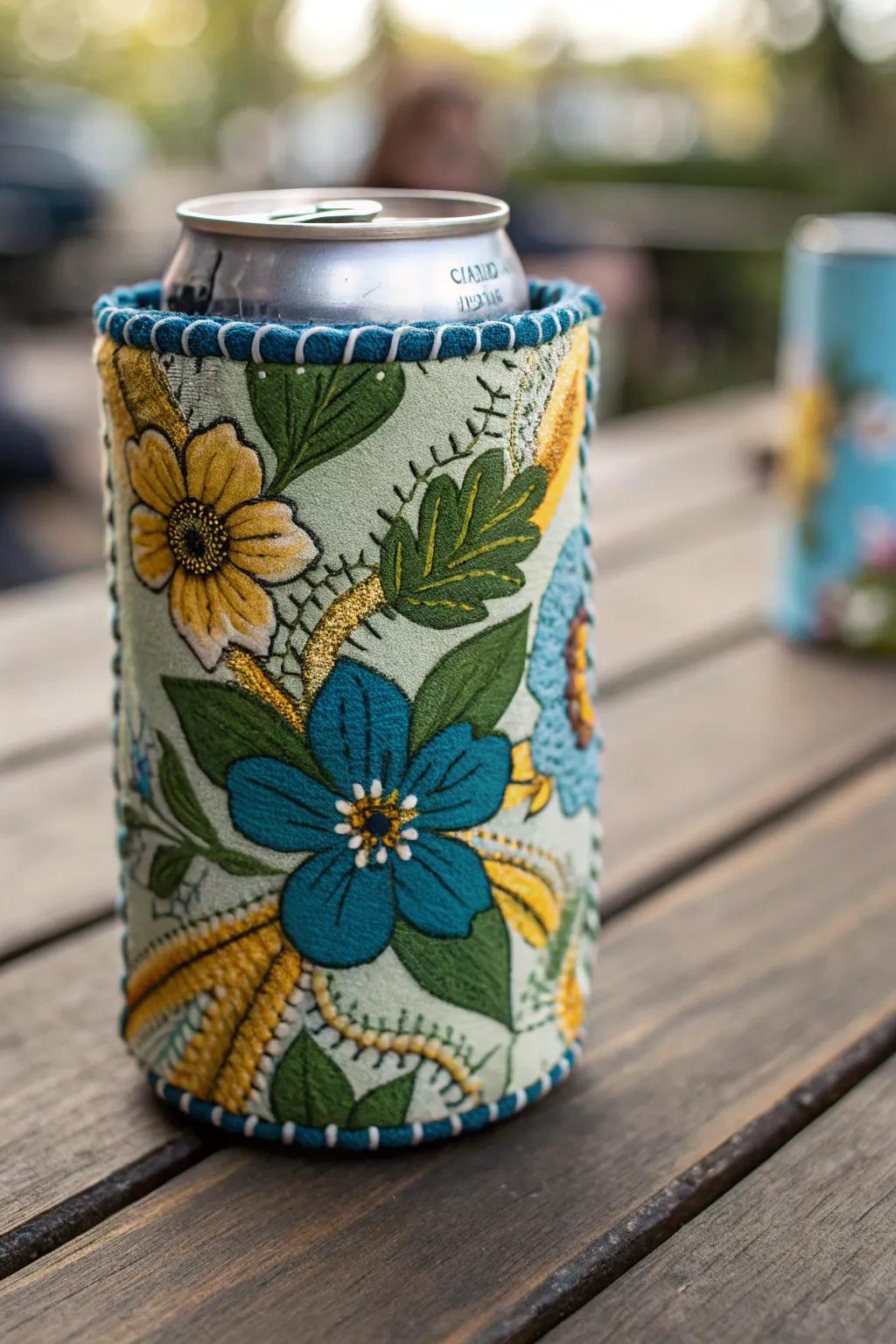 Elevate your summer gatherings with handcrafted floral fabric koozies, a perfect blend of style and craftsmanship.