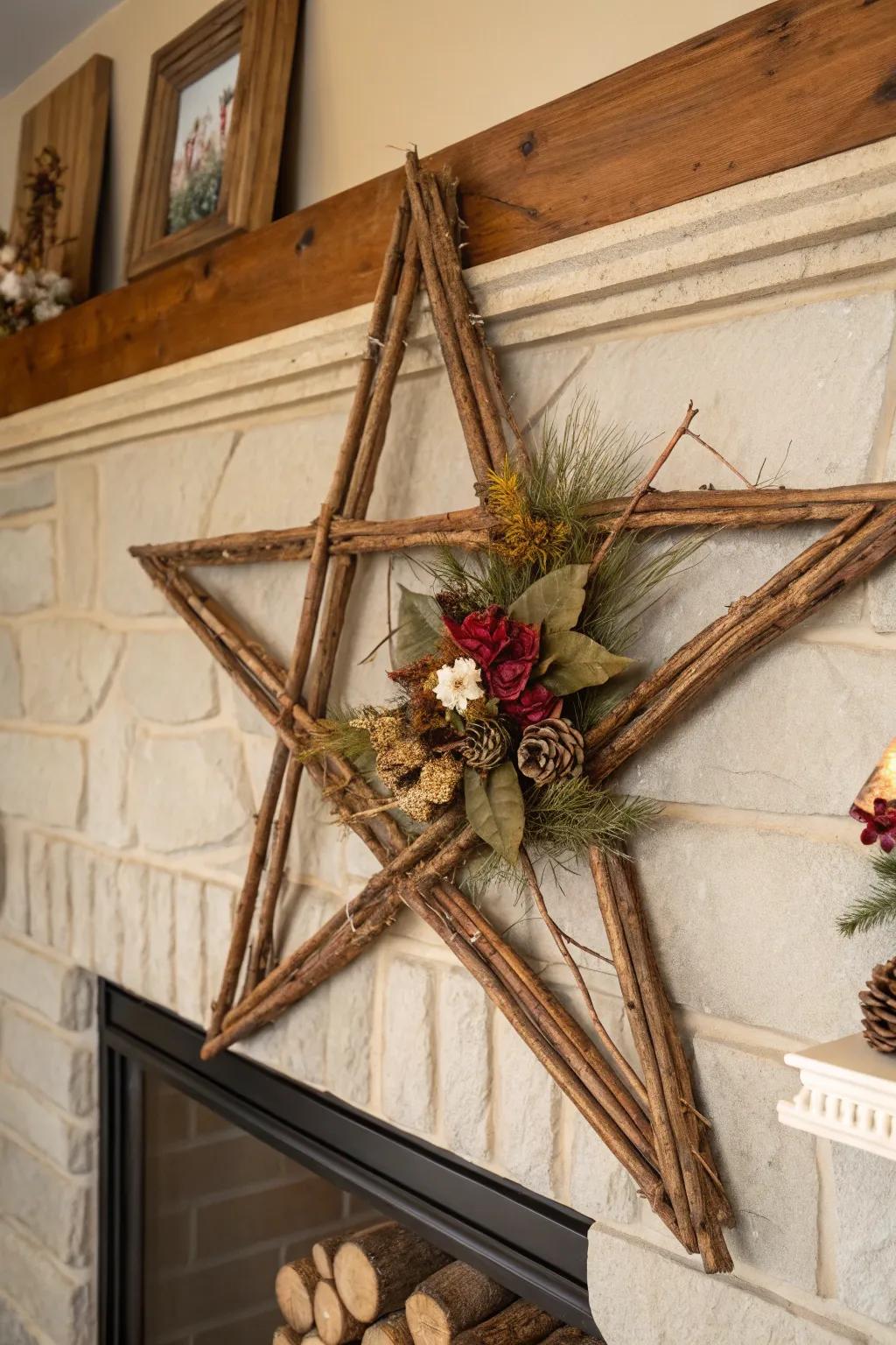 Elevate your space with the rustic charm of handcrafted star wall hangings.