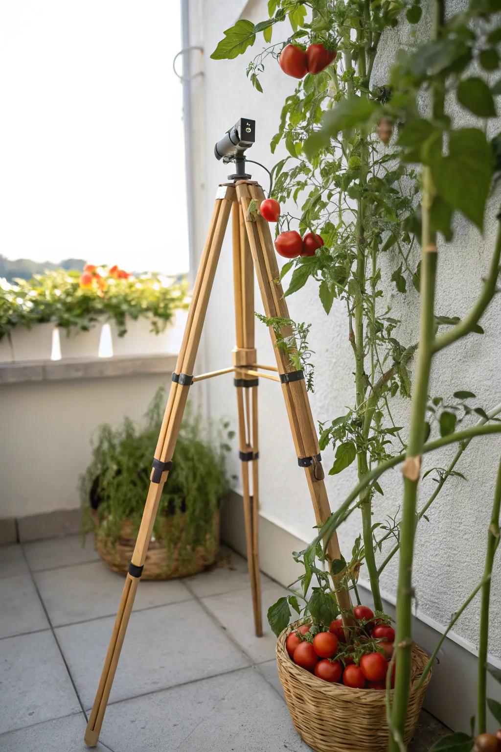 Embrace natural elegance with bamboo tripods for your garden.