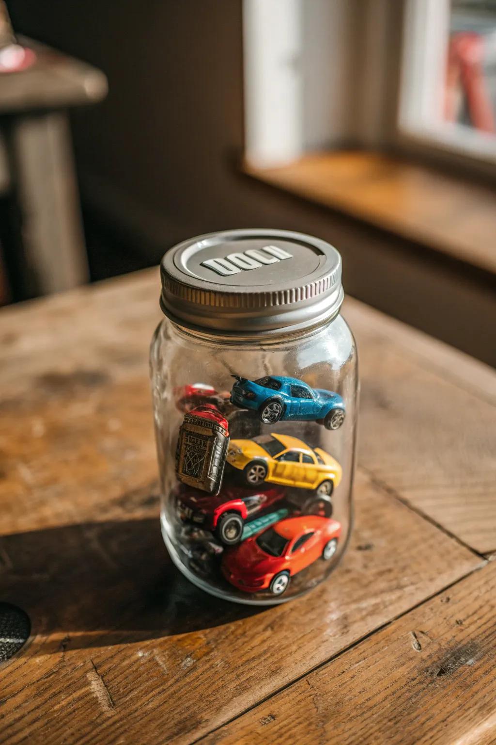 Craft your own playful display with this creative toy car storage idea!