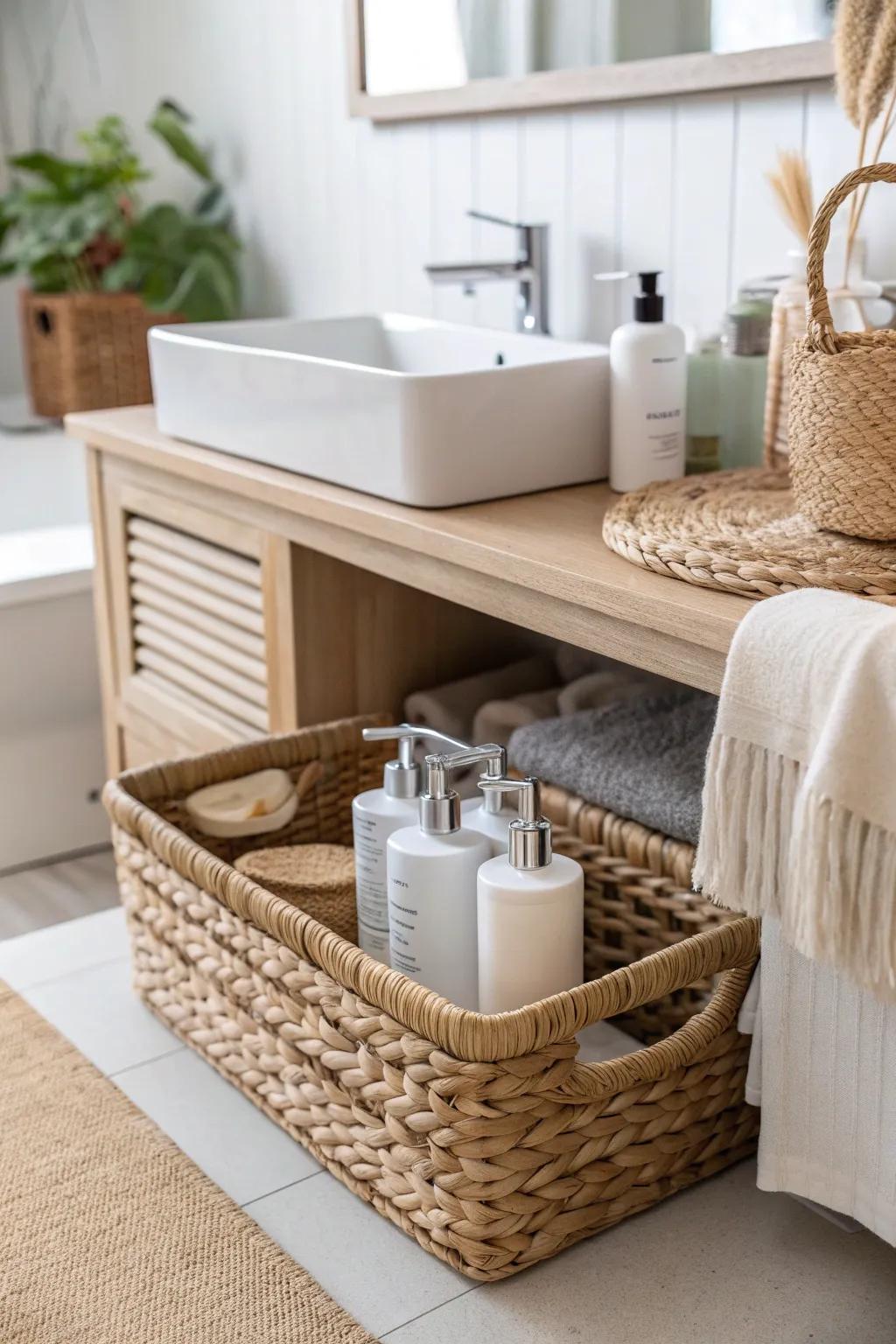 Transform your bathroom with chic and functional under-sink storage solutions.