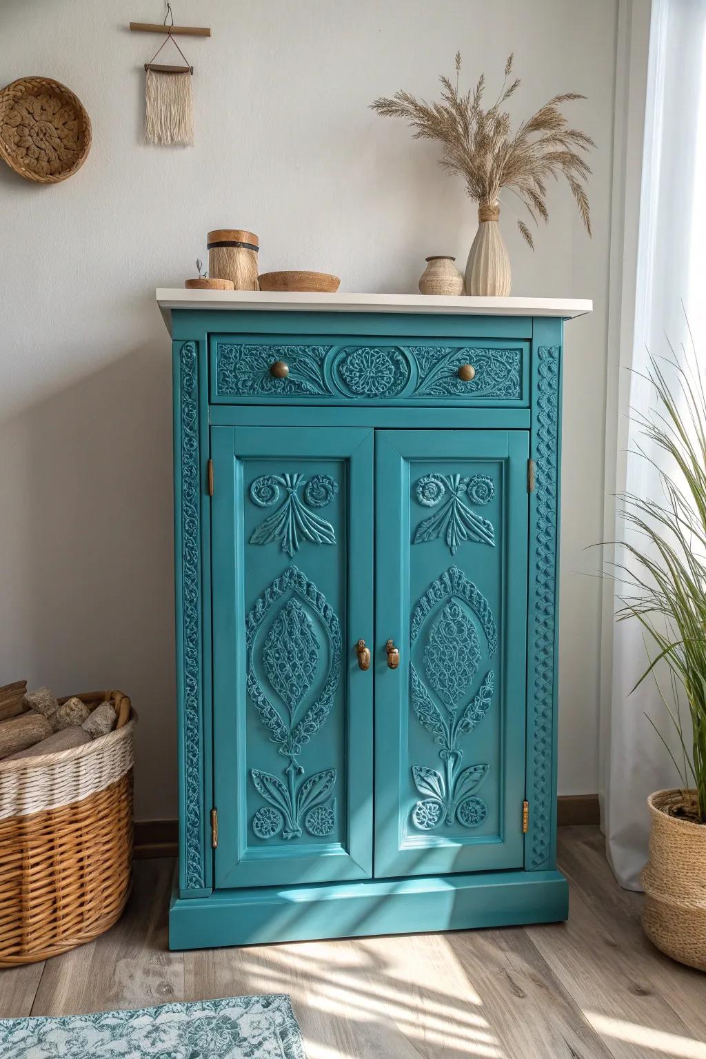 Elevate your kitchen with elegant decorative molding: A blend of minimalist and boho charm.