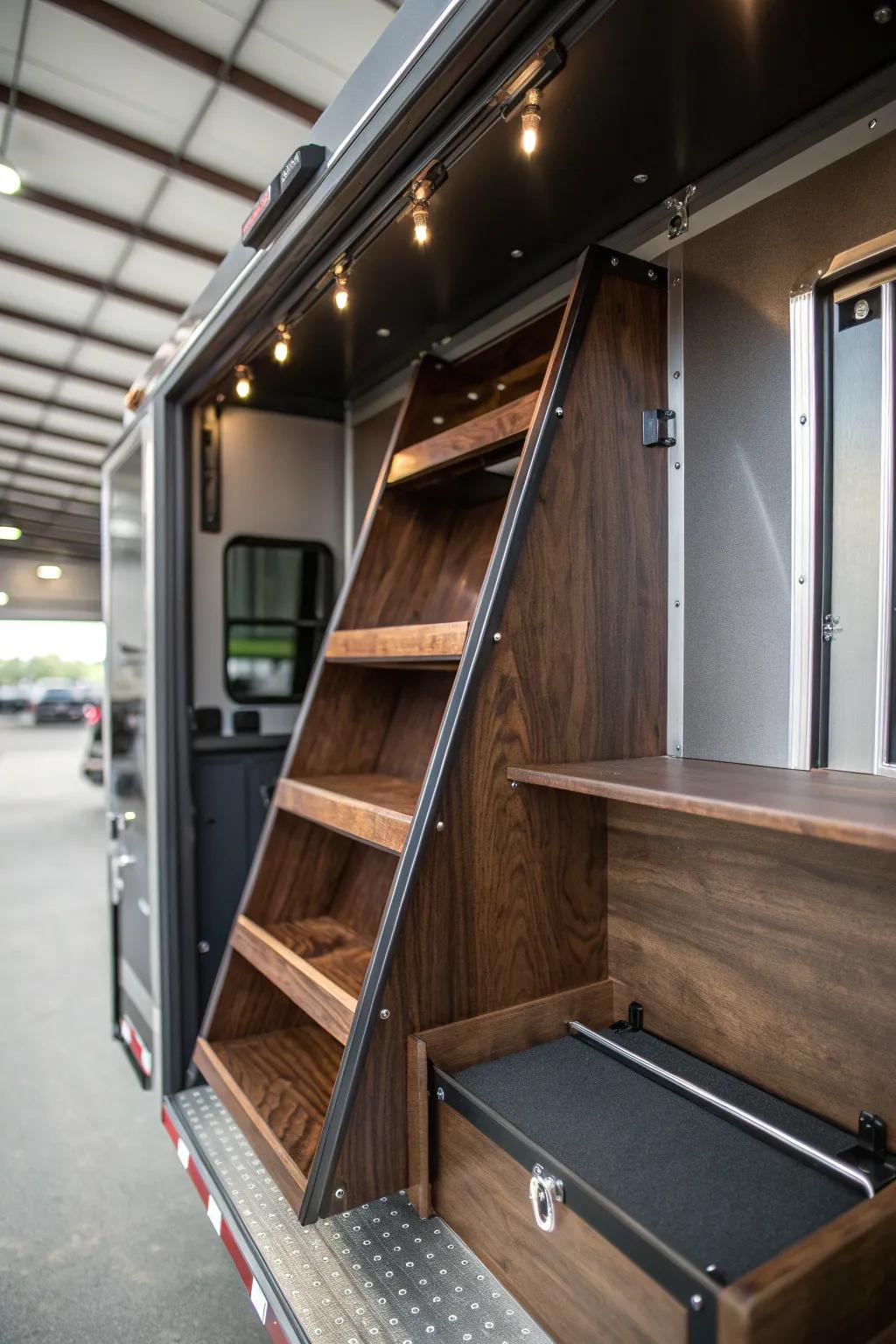 Unfold the elegance: Discover the art of functional craftsmanship with folding shelves.