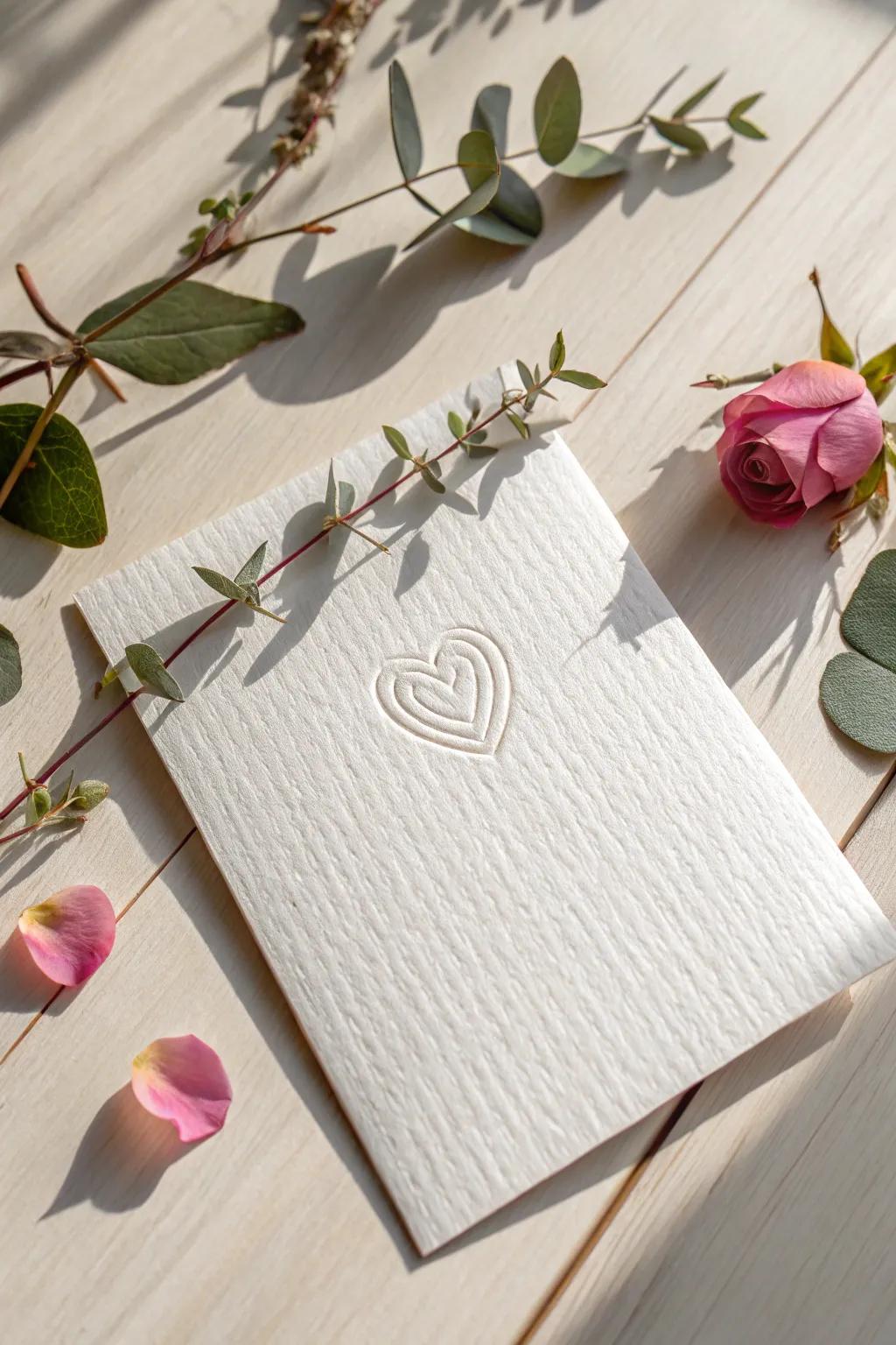 Embrace the beauty of simplicity this Valentine's Day with a minimalist card that's all about heartfelt elegance.