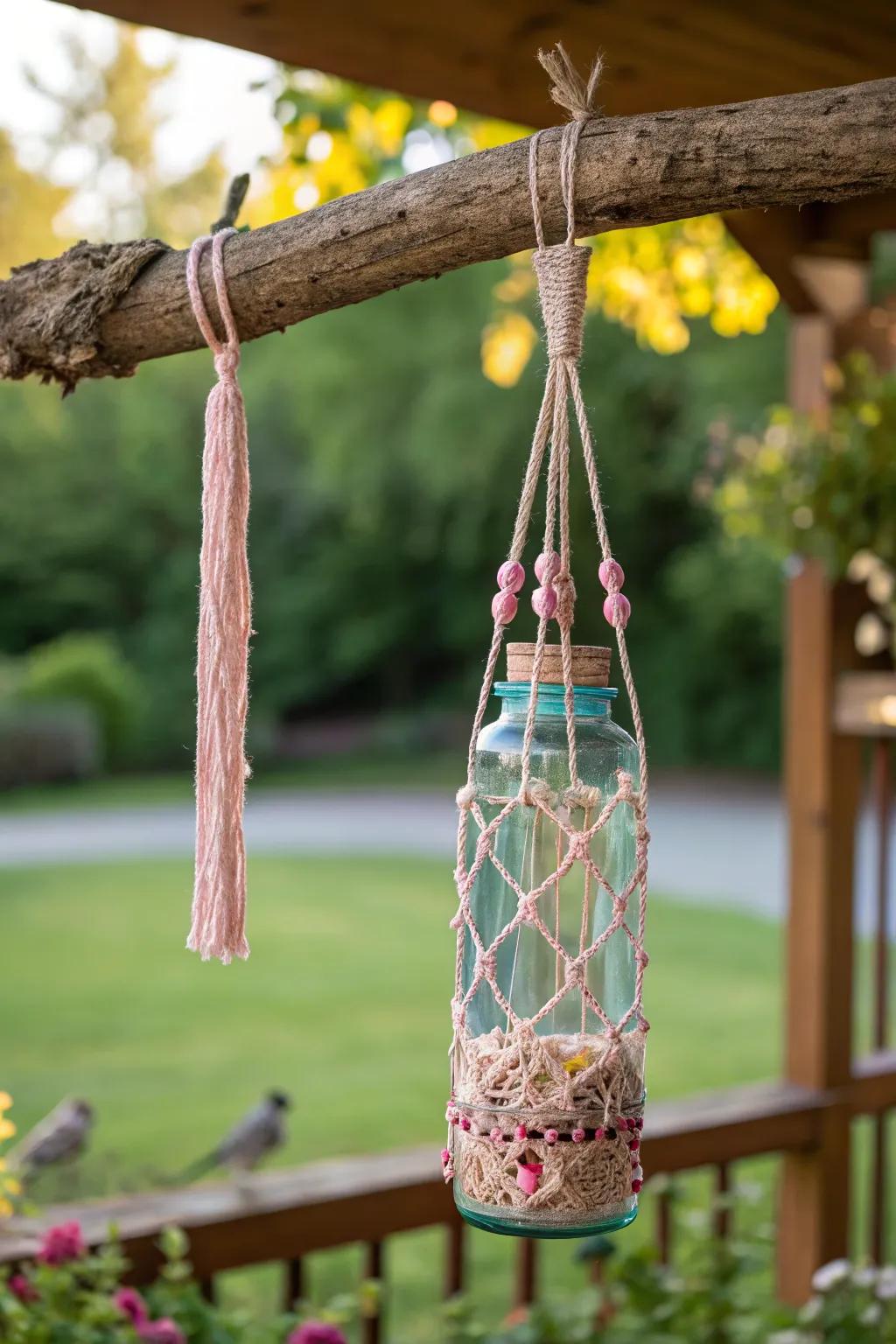 Craft your garden's charm with handmade bird feeders—where simplicity meets nature's elegance.