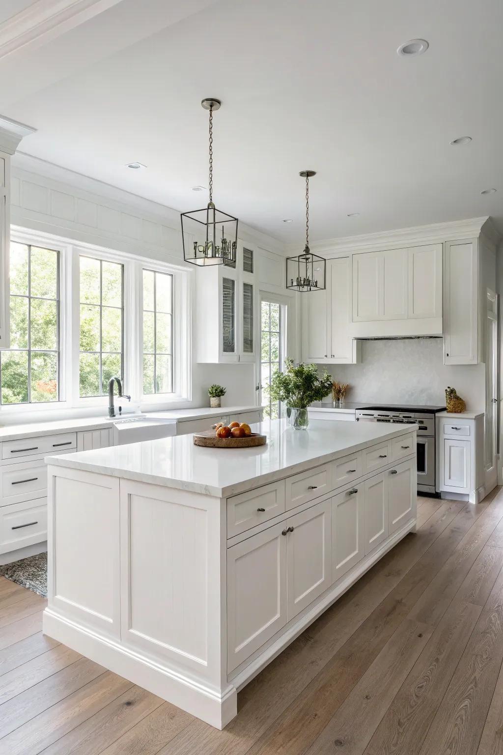 Minimalism at its finest—simple and elegant in a white kitchen.