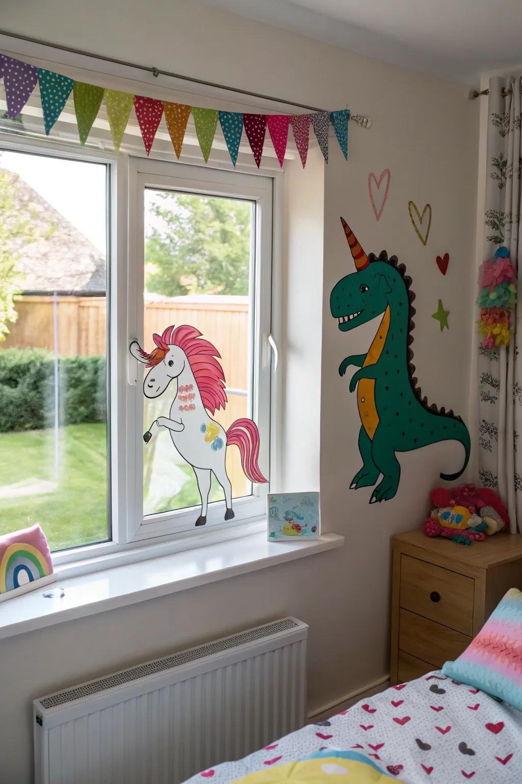 Fun clings make kids' rooms magical and lively.