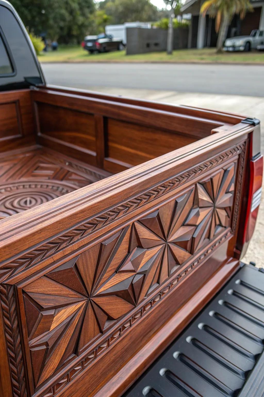 Elevate your ride with bespoke carved wood patterns – where art meets utility.