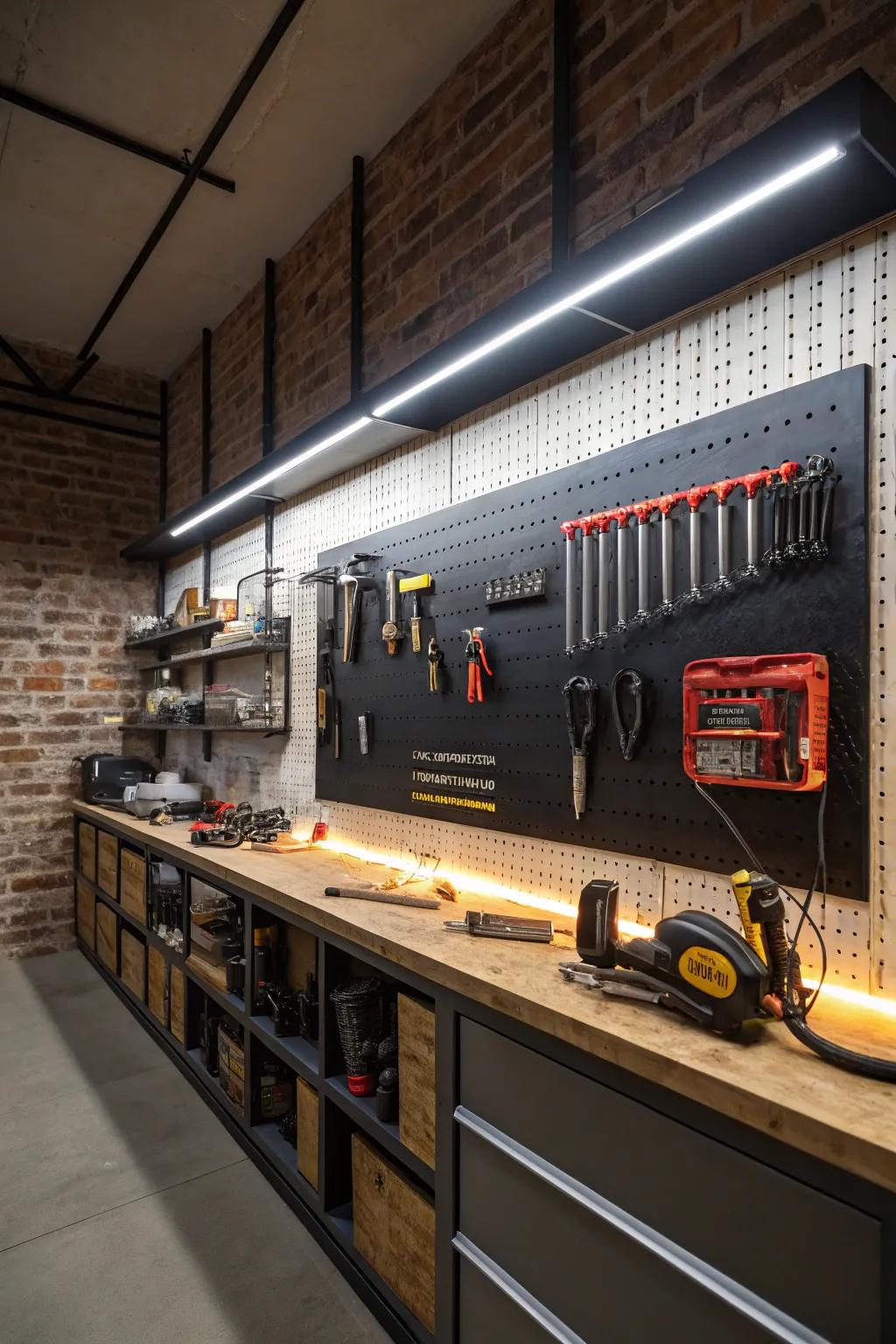LED lighting enhances visibility and sets the mood in workshops.
