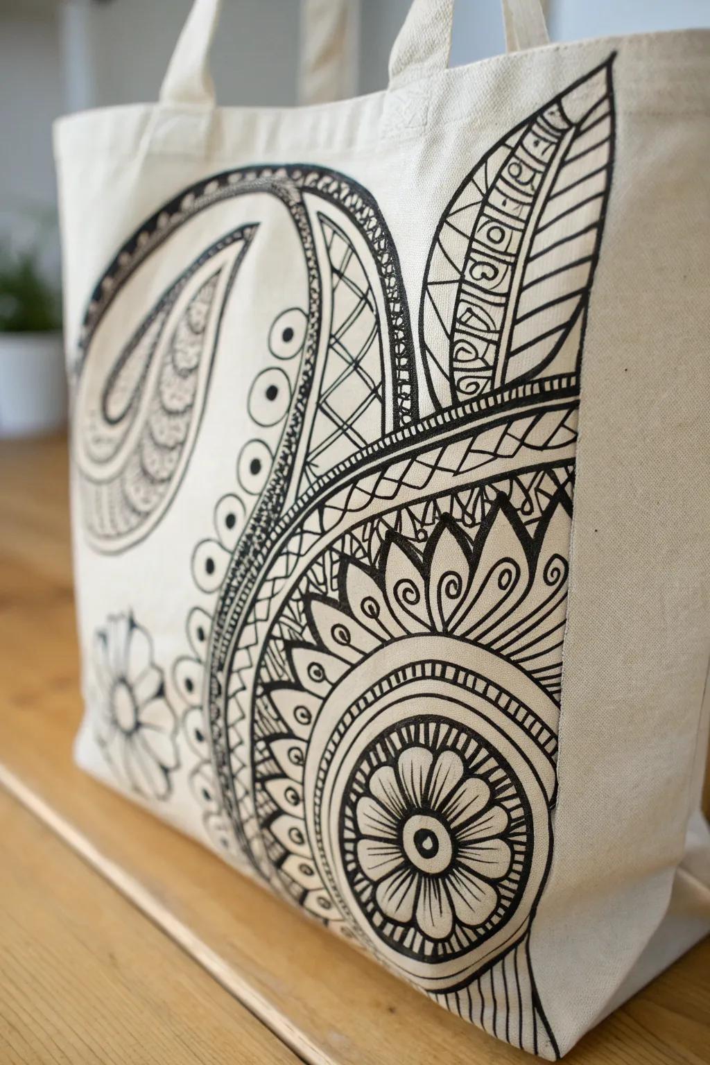 Transform your style with the art of zentangle on fabric. Embrace creativity and sustainability with every stroke.