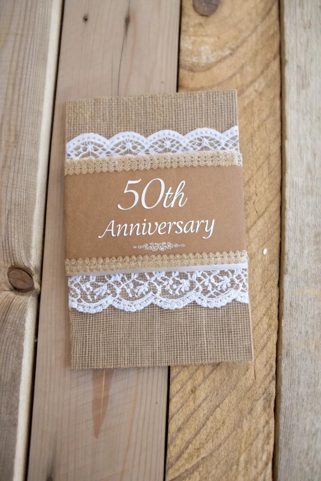 Bring warmth to your celebration with rustic-themed anniversary invitations.