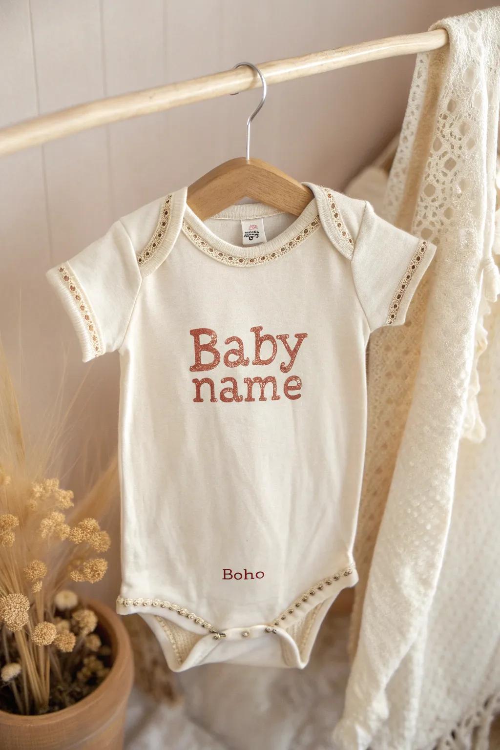Embrace nostalgic charm with this vintage-inspired baby onesie, where retro fonts meet modern minimalism.